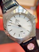 Omega Constelllation 34MM Diameter Senda 18K Mechanical Movement Lady Black Strap Watch